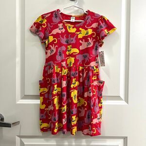 Harper Canyon Girls Short Sleeve Cotton Dress with Pockets Size 5